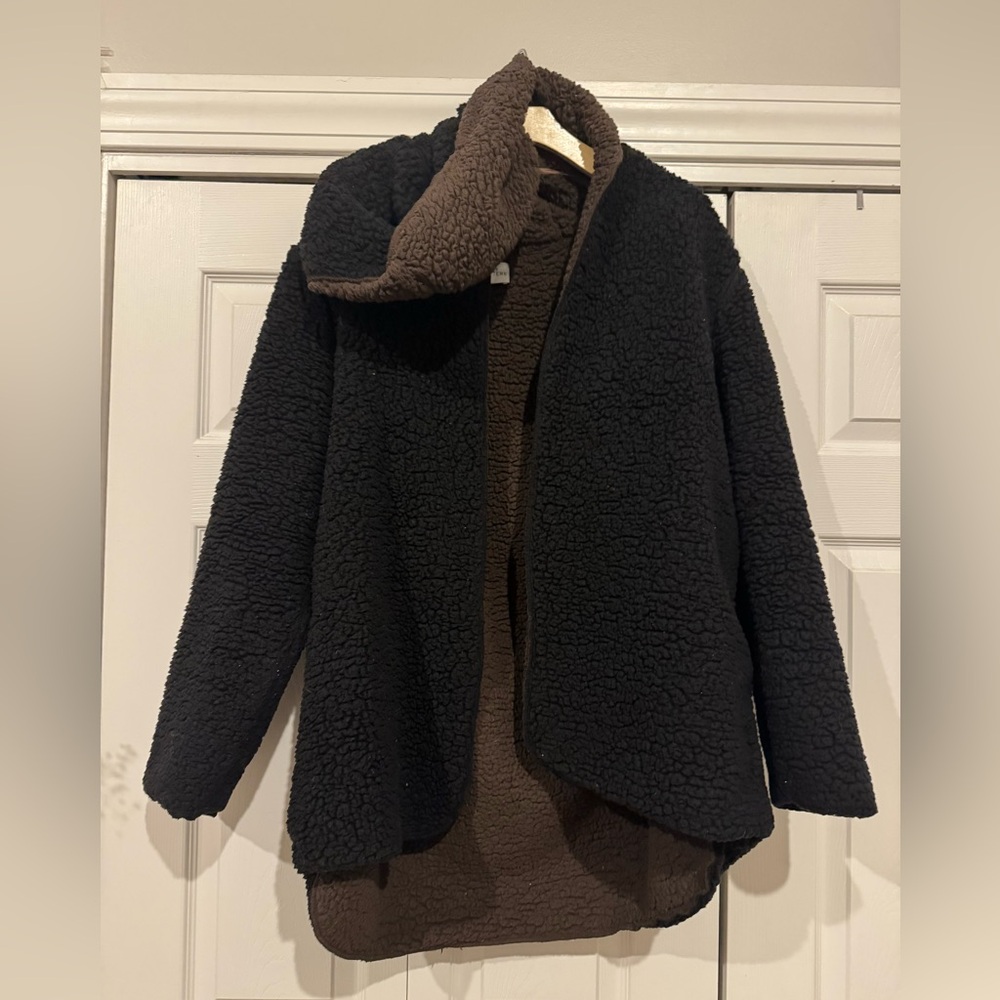 Urban Outfitters Black and Brown Teddy Jacket